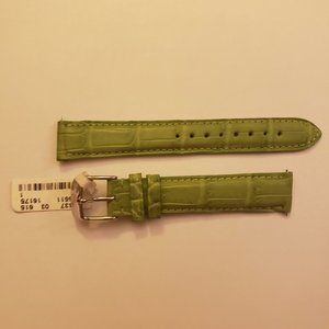 Michele Watch Strap; Green 16mm Olive Alligator